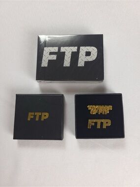 FTP 10 Year Anniversary Gold Pin Set + FTP Fontaine Poker Playing Cards Bundle